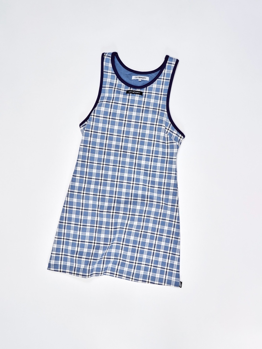 Greenwich DB Sport Blue Plaid Racerback Mini Dress - Picture 3 of 3
